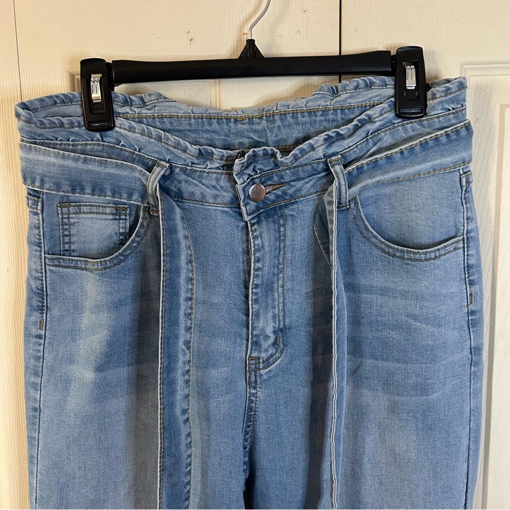 SHEIN women casual paper bag jeans-light blue - Picture 2 of 6
